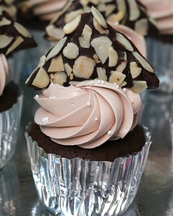 chocolate covered graham with almonds topper