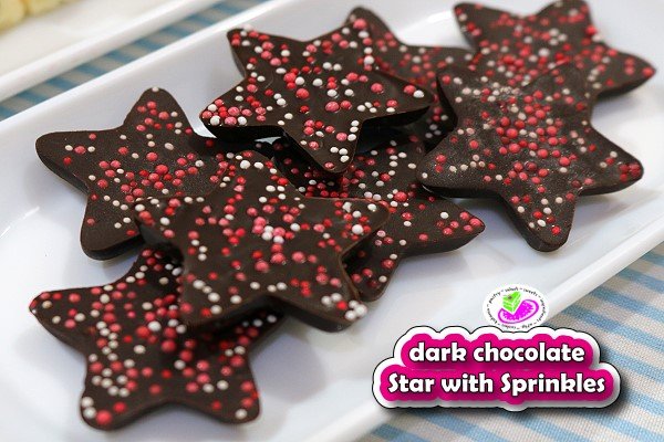 dark chocolate star with sprinkles 1