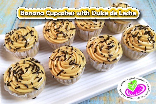 banana cupcake with dulce de leche buttercream 6